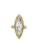 Zircon Or jaune 14 carats Anneau Bijoux vintage vrc005y